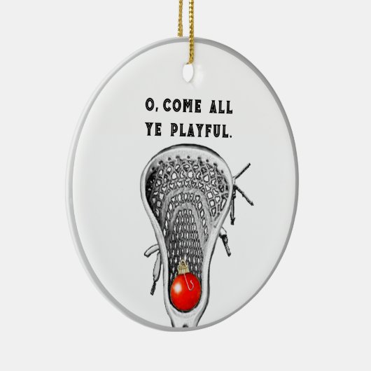 Personalisierte Lacrosse Keepake Keramik Ornament (Rechts)