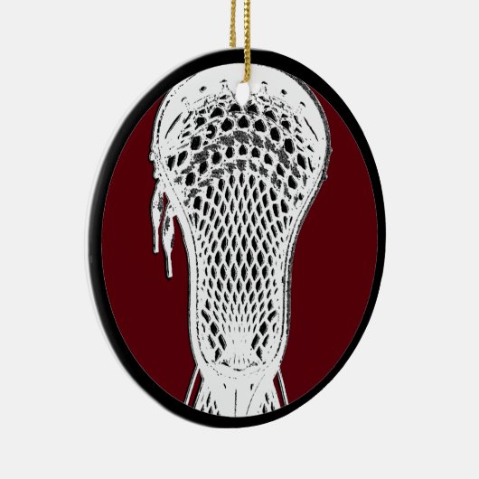 Personalisierte Lacrosse Keepake Keramik Ornament (Rechts)