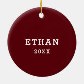 Personalisierte Lacrosse Keepake Keramik Ornament (Hinten)