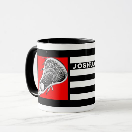 Personalisierte Lacrosse Keepake Tasse (Vorderseite Links)