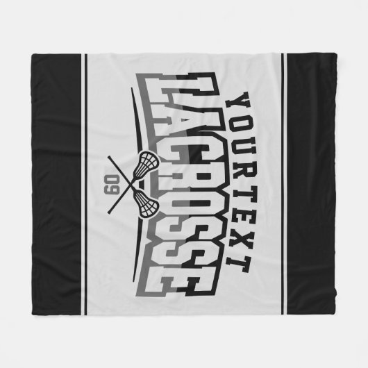 Personalisierte Lacrosse Player ADD-Teamnummer Fleecedecke (Vorderseite (Horizontal))