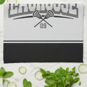 Personalisierte Lacrosse Player ADD-Teamnummer Geschirrtuch (Gefaltet)