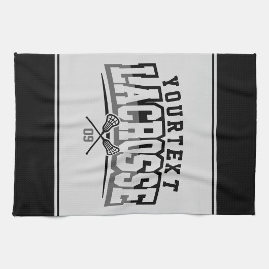 Personalisierte Lacrosse Player ADD-Teamnummer Geschirrtuch (Horizontal)