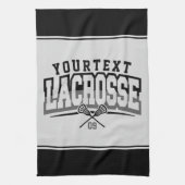 Personalisierte Lacrosse Player ADD-Teamnummer Geschirrtuch (Vertikal)