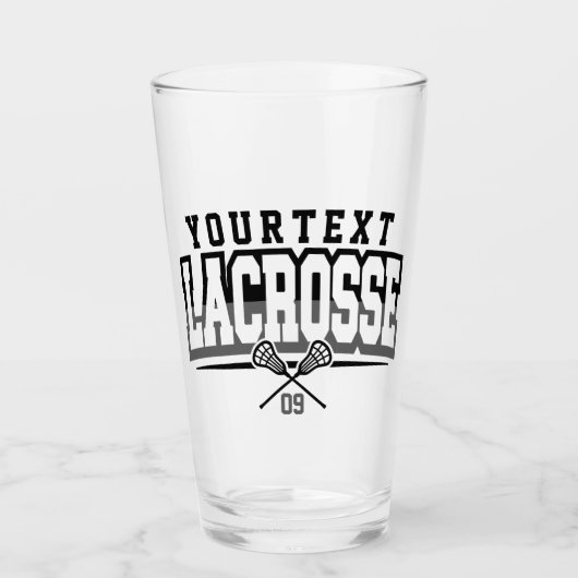 Personalisierte Lacrosse Player ADD-Teamnummer Glas (Vorderseite)