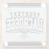 Personalisierte Lacrosse Player ADD-Teamnummer Glasuntersetzer (Rückseite)