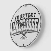 Personalisierte Lacrosse Player ADD-Teamnummer Große Wanduhr (Winkel)
