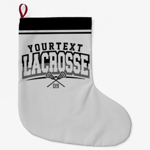 Personalisierte Lacrosse Player ADD-Teamnummer Großer Weihnachtsstrumpf