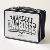 Personalisierte Lacrosse Player ADD-Teamnummer Metall Brotdose (Vorderseite)