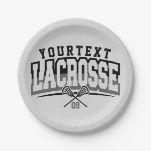 Personalisierte Lacrosse Player ADD-Teamnummer Pappteller
