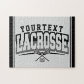 Personalisierte Lacrosse Player ADD-Teamnummer Puzzle (Horizontal)