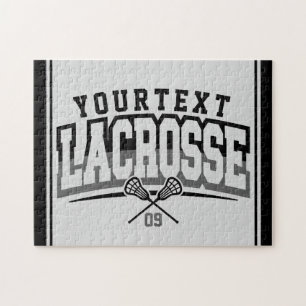 Personalisierte Lacrosse Player ADD-Teamnummer Puzzle