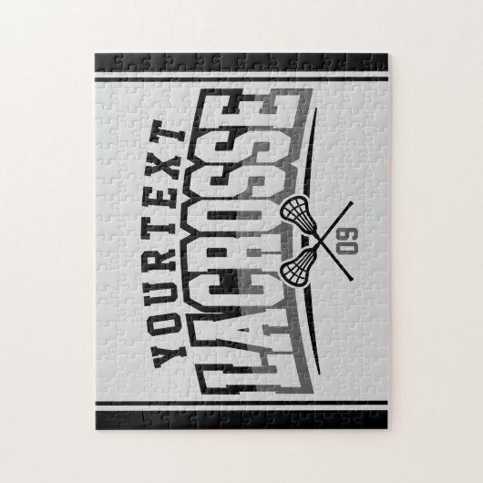 Personalisierte Lacrosse Player ADD-Teamnummer Puzzle (Vertikal)