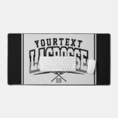 Personalisierte Lacrosse Player ADD-Teamnummer Schreibtischunterlage (Tastatur & Maus)