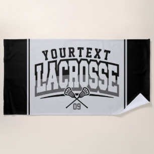 Personalisierte Lacrosse Player ADD-Teamnummer Strandtuch