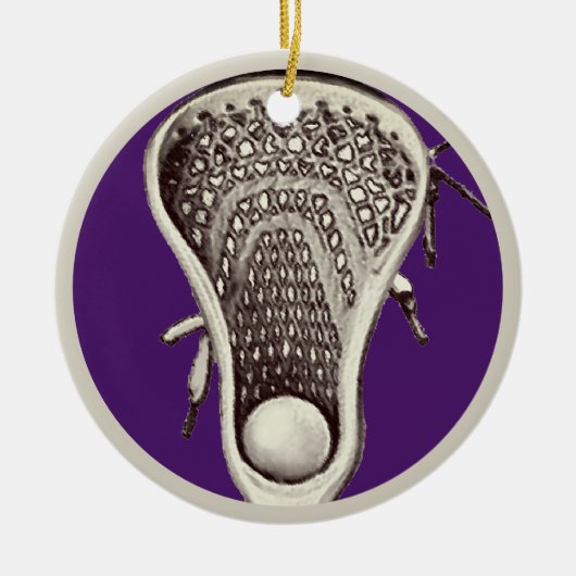 Personalisierte Lacrosse Player-Sammlung Keramik Ornament (Vorne)