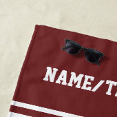 Personalisierte Lacrosse-Spieler-Namen-Jersey-Zahl Strandtuch (Beispiel)