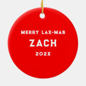 personalisierte Lacrosse-Tornollensammlung Keramik Ornament (Hinten)