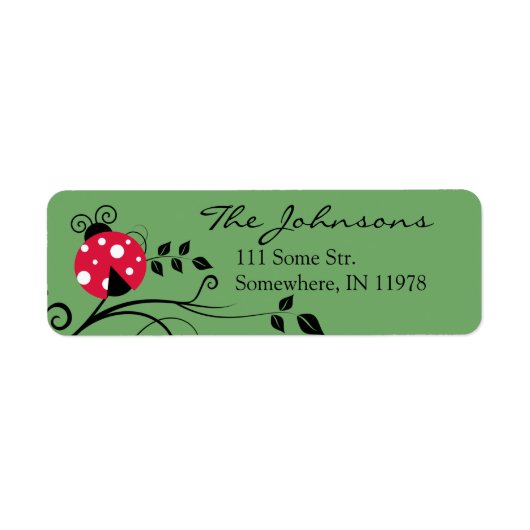Personalisierte Lady Bug Address Labels Ladybug (Vorne)