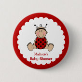 Personalisierte Lady Bug Baby Dusche Button (Vorderseite)