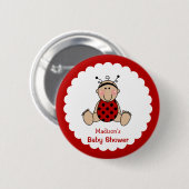 Personalisierte Lady Bug Baby Dusche Button (Vorne & Hinten)