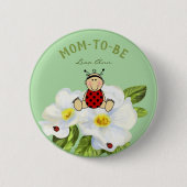 Personalisierte Lady Bug Baby Dusche Gastgeschenke Button (Vorderseite)