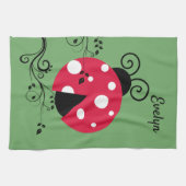 Personalisierte Lady Bug Küchentücher (Horizontal)
