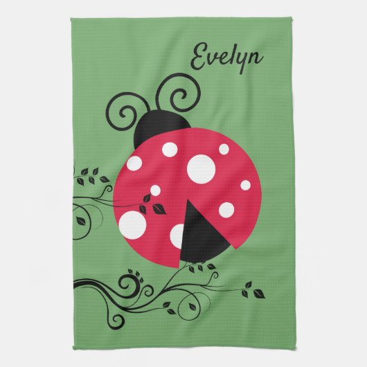 Personalisierte Lady Bug Küchentücher (Vertikal)