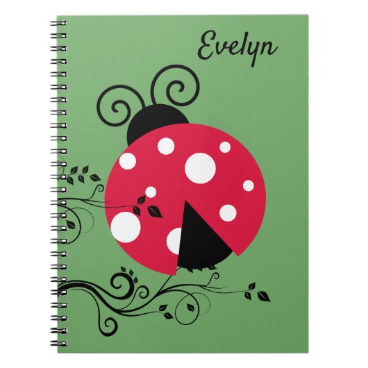 Personalisierte Lady Bug Notebook Ladybug Notizblock (Vorderseite)