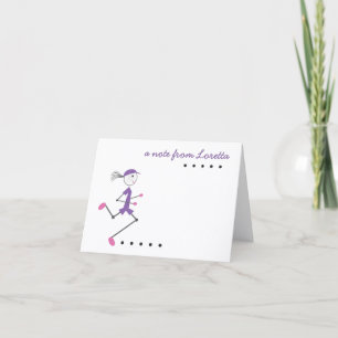 Personalisierte Lady-Running-Note-Karte Dankeskarte