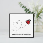 Personalisierte Ladybird Herzmuster Einladung (Stehend Vorderseite)