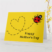 Personalisierte Ladybird Ladybug Day Card Karte (Gelbe Blume)