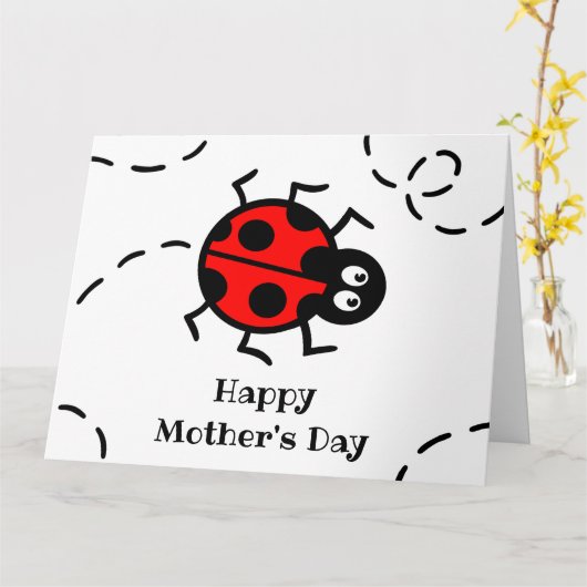 Personalisierte Ladybird Ladybug Day Card Karte (Gelbe Blume)