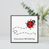 Personalisierte Ladybird-Muster Einladung (Stehend Vorderseite)
