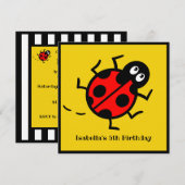 Personalisierte Ladybird-Muster Einladung (Vorne/Hinten)