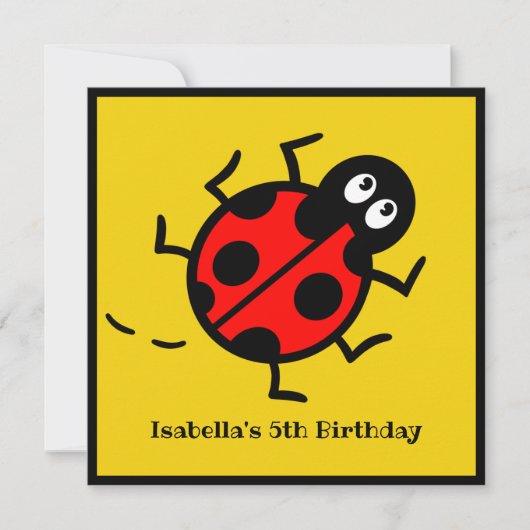 Personalisierte Ladybird-Muster Einladung (Vorderseite)