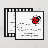 Personalisierte Ladybird-Muster Einladung (Vorne/Hinten)