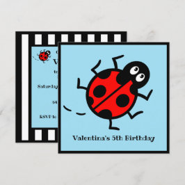 Personalisierte Ladybird-Muster Einladung