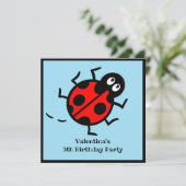 Personalisierte Ladybird-Muster Einladung (Stehend Vorderseite)