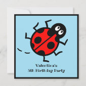 Personalisierte Ladybird-Muster Einladung (Vorderseite)