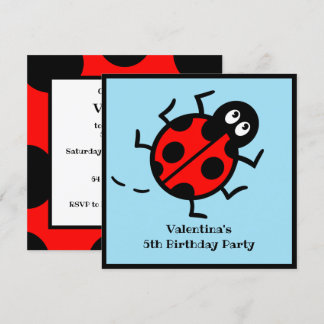 Personalisierte Ladybird-Muster Einladung