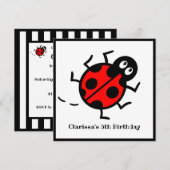 Personalisierte Ladybird-Muster Einladung (Vorne/Hinten)