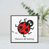 Personalisierte Ladybird-Muster Einladung (Stehend Vorderseite)
