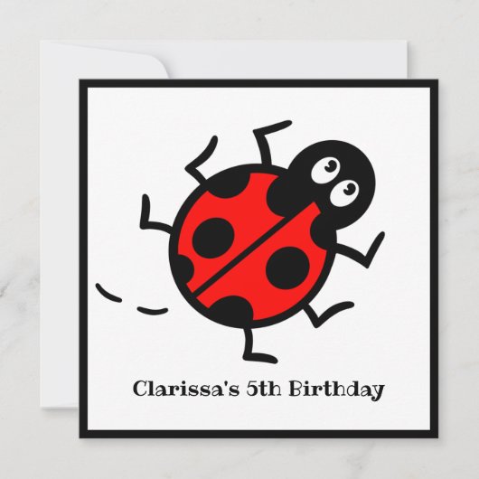 Personalisierte Ladybird-Muster Einladung (Vorderseite)