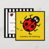 Personalisierte Ladybird-Muster Einladung (Vorne/Hinten)