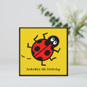 Personalisierte Ladybird-Muster Einladung (Stehend Vorderseite)