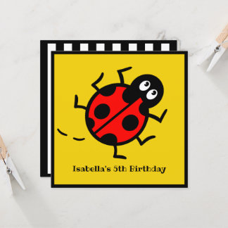 Personalisierte Ladybird-Muster Einladung