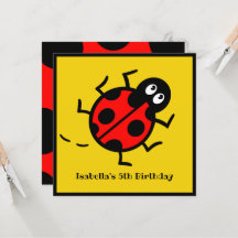 Personalisierte Ladybird-Muster Einladung