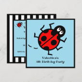 Personalisierte Ladybird-Muster Einladung (Vorne/Hinten)