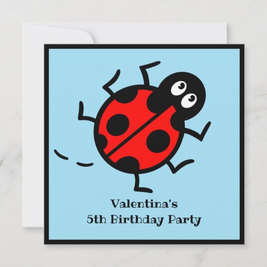 Personalisierte Ladybird-Muster Einladung (Vorderseite)